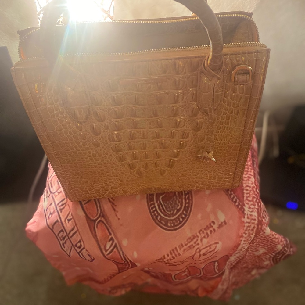 Brahmin Beautiful Rose Gold Crocodile Embossed Women's Bag